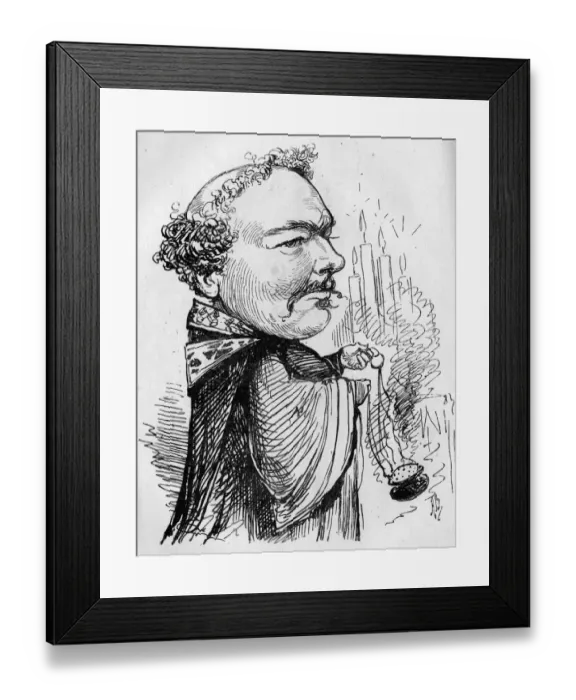 Framed Print : Caricature of Charles Santley, English-born baritone Framed Print : Caricature of Charles Santley, English-born baritone