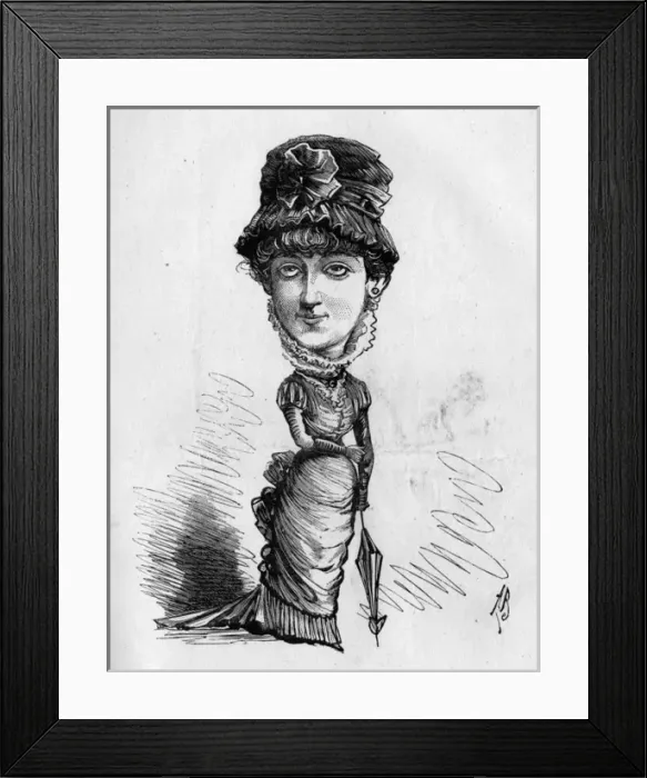 Framed Print : Caricature of Alma Stanley, British actress and singer Framed Print : Caricature of Alma Stanley, British actress and singer