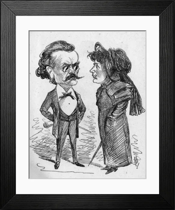 Framed Print : Cartoon, M Riviere and Mrs Weldon Framed Print : Cartoon, M Riviere and Mrs Weldon