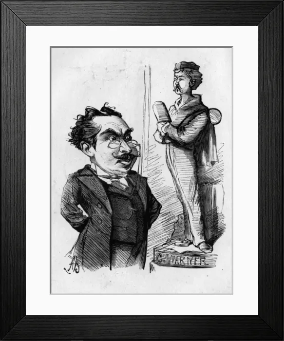 Framed Print : Cartoon, statue of Charles Warner, actor Framed Print : Cartoon, statue of Charles Warner, actor