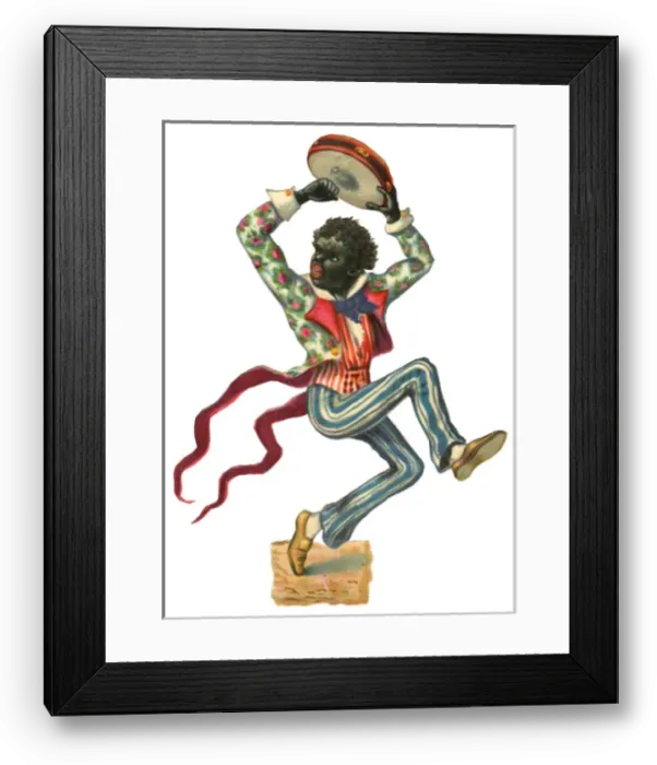 Framed Print : Victorian scrap - black dancer with tambourine Framed Print : Victorian scrap - black dancer with tambourine