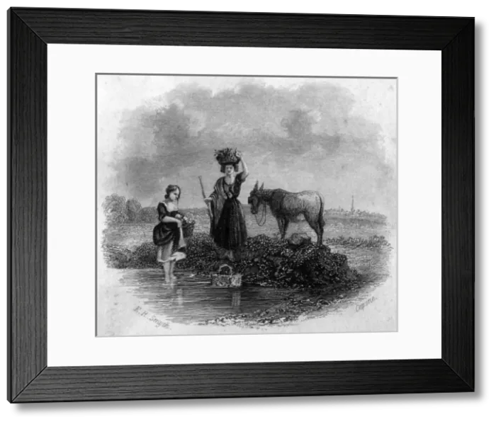 Framed Print : Watercress gatherers Framed Print : Watercress gatherers