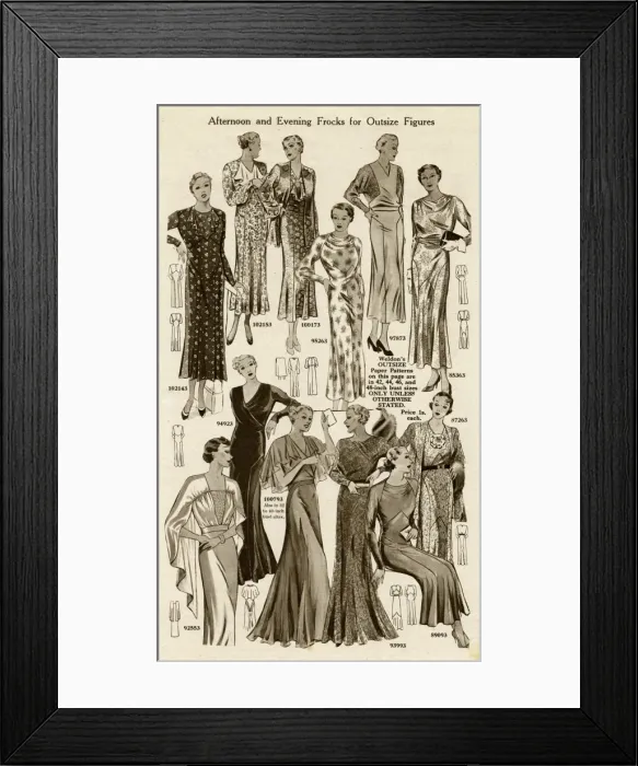 Framed Print : Afternoon and evening frocks Framed Print : Afternoon and evening frocks