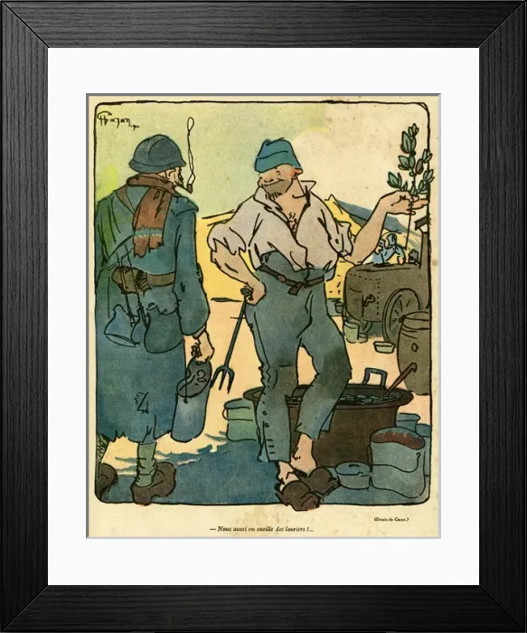Framed Print : Cartoon, Gathering laurels, WW1 Framed Print : Cartoon, Gathering laurels, WW1