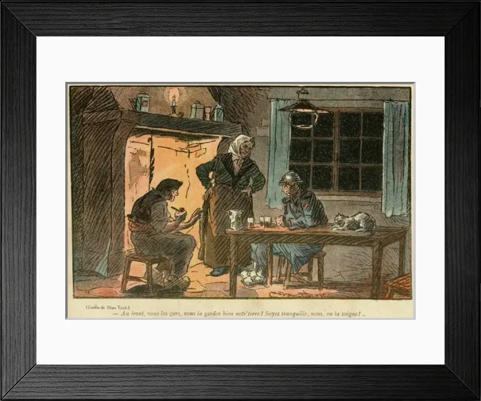 Framed Print : Cartoon, Looking after the land, WW1 Framed Print : Cartoon, Looking after the land, WW1