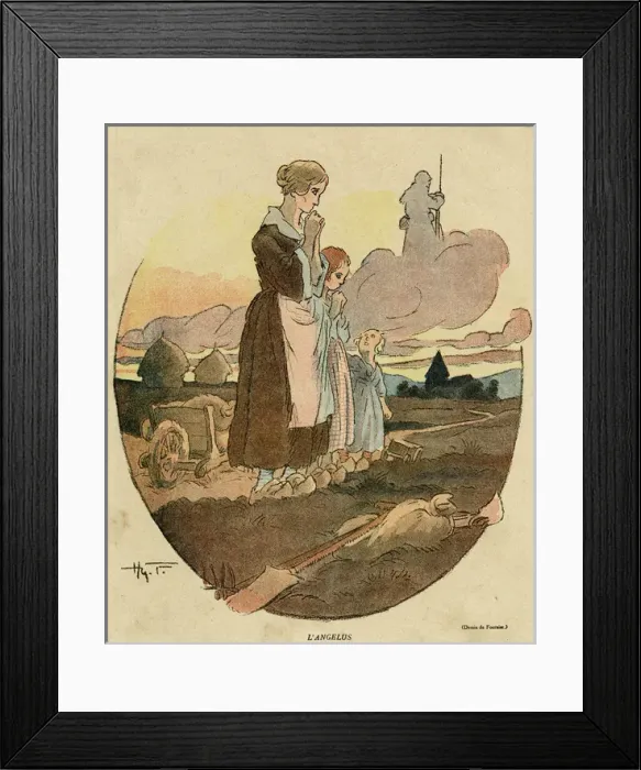 Framed Print : Cartoon, The Angelus, WW1 Framed Print : Cartoon, The Angelus, WW1