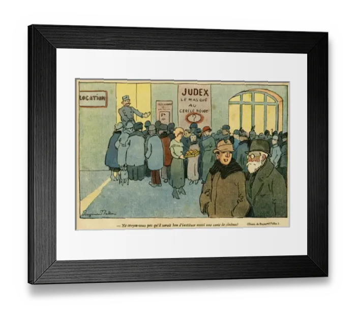 Framed Print : Cartoon, Rationing for the cinema? WW1 Framed Print : Cartoon, Rationing for the cinema? WW1