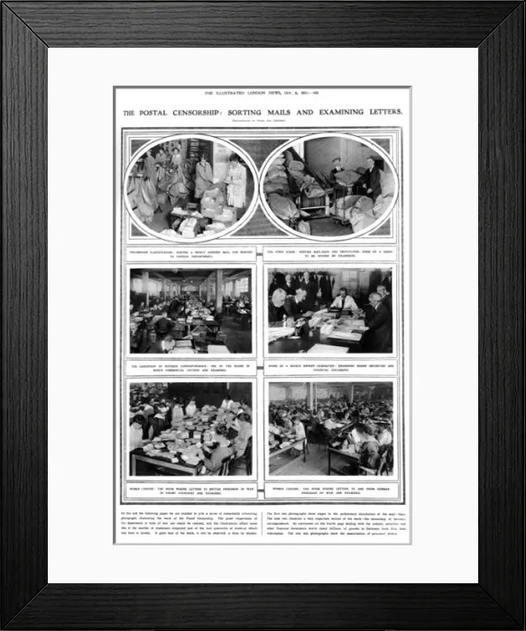 Framed Print : The postal censorship: sorting mails and examining letters Framed Print : The postal censorship: sorting mails and examining letters