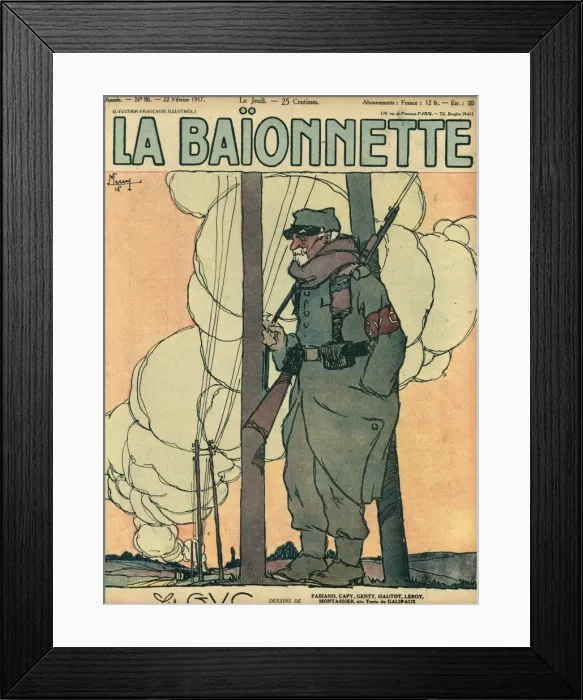 Framed Print : Front cover, La Baionnette, WW1 Framed Print : Front cover, La Baionnette, WW1
