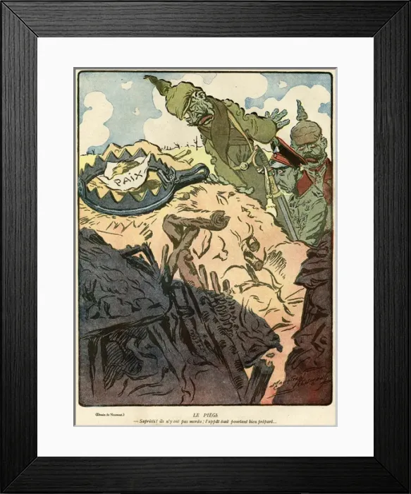 Framed Print : Cartoon, The trap, WW1 Framed Print : Cartoon, The trap, WW1