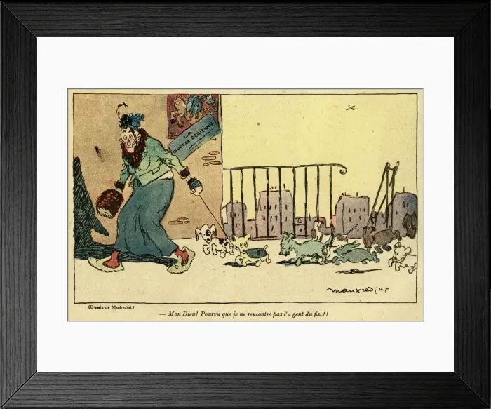 Framed Print : Cartoon, New taxes on dogs, WW1 Framed Print : Cartoon, New taxes on dogs, WW1
