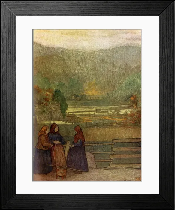 Framed Print : Country-women selling berries on the road to Storen Framed Print : Country-women selling berries on the road to Storen