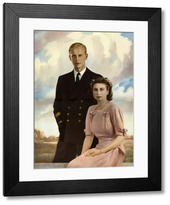 Framed Print : Princess Elizabeth and the Duke of Edinburgh Framed Print : Princess Elizabeth and the Duke of Edinburgh