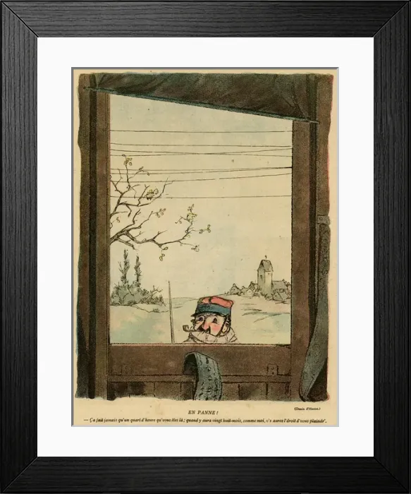 Framed Print : Cartoon, Broken down, WW1 Framed Print : Cartoon, Broken down, WW1