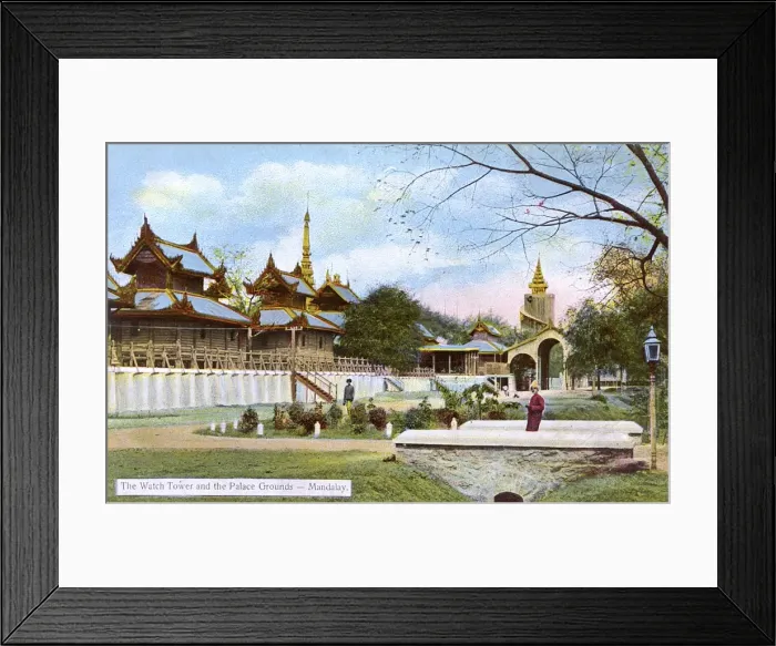 Framed Print : Myanmar - Mandalay - Watch Tower and Palace Grounds Framed Print : Myanmar - Mandalay - Watch Tower and Palace Grounds