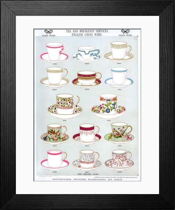 Framed Print : Tea and Breakfast Services, English China Ware, Plate 29 Framed Print : Tea and Breakfast Services, English China Ware, Plate 29
