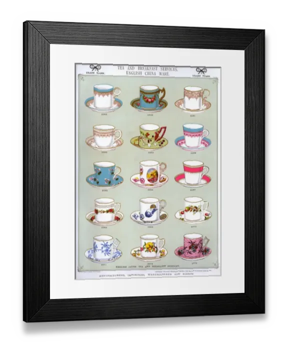 Framed Print : Tea and Breakfast Services, English China Ware, Plate 30 Framed Print : Tea and Breakfast Services, English China Ware, Plate 30