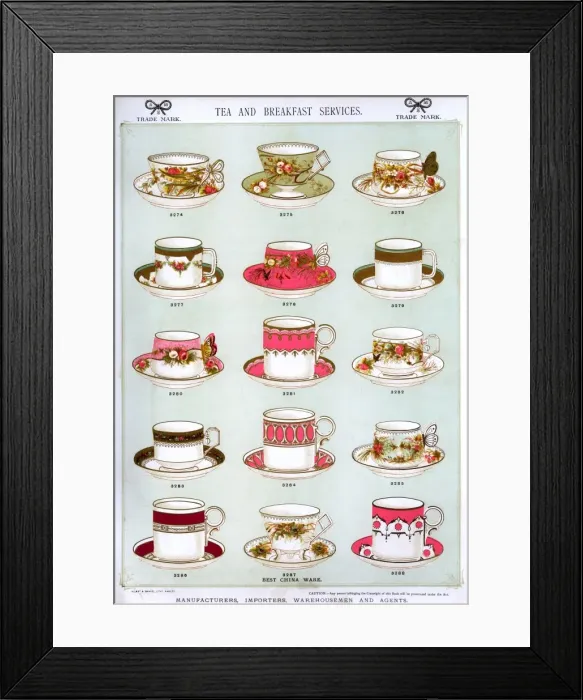 Framed Print : Tea and Breakfast Services, Best China Ware, Plate 31 Framed Print : Tea and Breakfast Services, Best China Ware, Plate 31