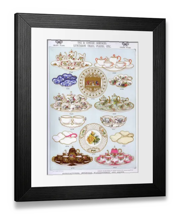 Framed Print : Tea and Coffee Services, Luncheon Trays, Plate 34 Framed Print : Tea and Coffee Services, Luncheon Trays, Plate 34