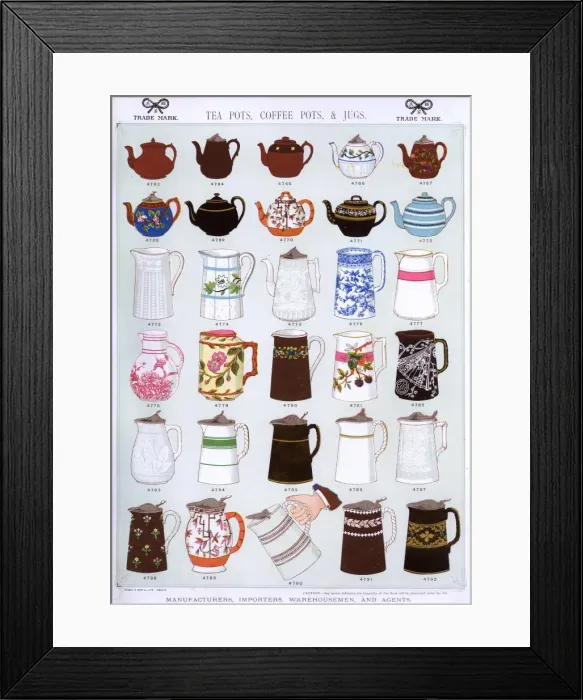 Framed Print : Tea Pots, Coffee Pots and Jugs, Plate 37 Framed Print : Tea Pots, Coffee Pots and Jugs, Plate 37