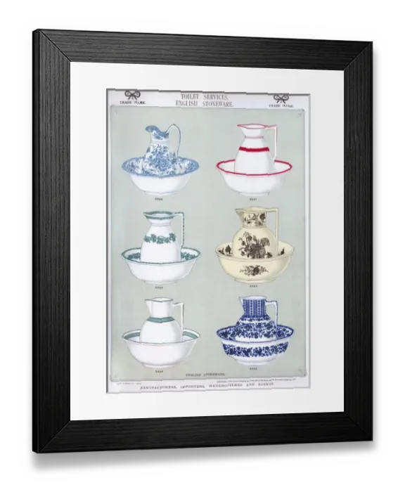 Framed Print : Toilet Services, English Stoneware, Plate 45 Framed Print : Toilet Services, English Stoneware, Plate 45