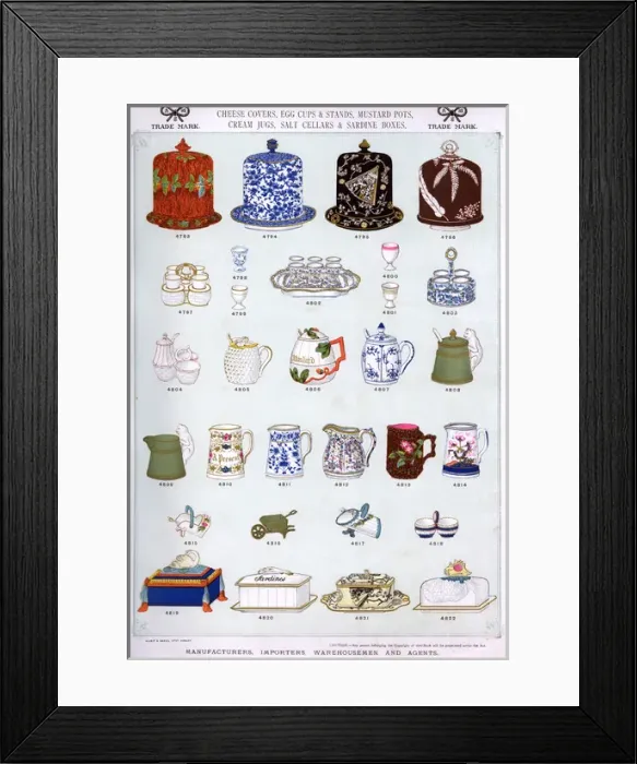 Framed Print : Cheese Covers, Egg Cups, Pots and Jugs, Plate 38 Framed Print : Cheese Covers, Egg Cups, Pots and Jugs, Plate 38