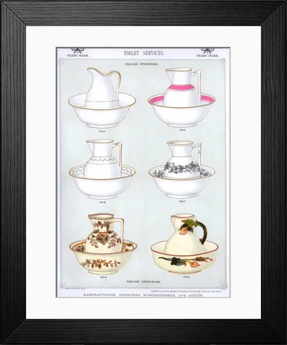 Framed Print : Toilet Services, English Stoneware, Plate 48 Framed Print : Toilet Services, English Stoneware, Plate 48