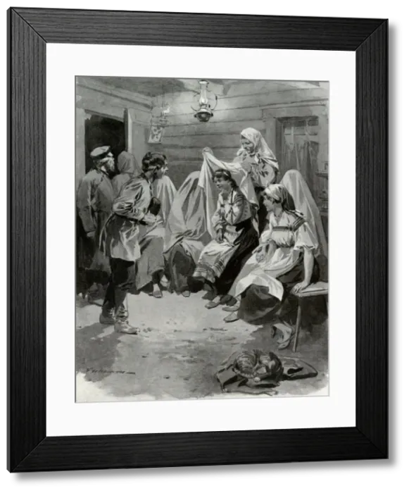 Framed Print : New years custom: Choosing a bride - Russia