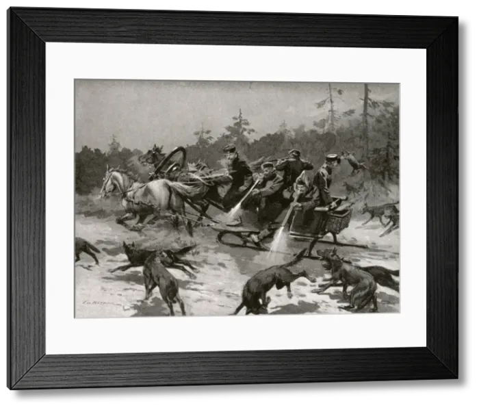 Framed Print : A wolf hunt - Russia Framed Print : A wolf hunt - Russia