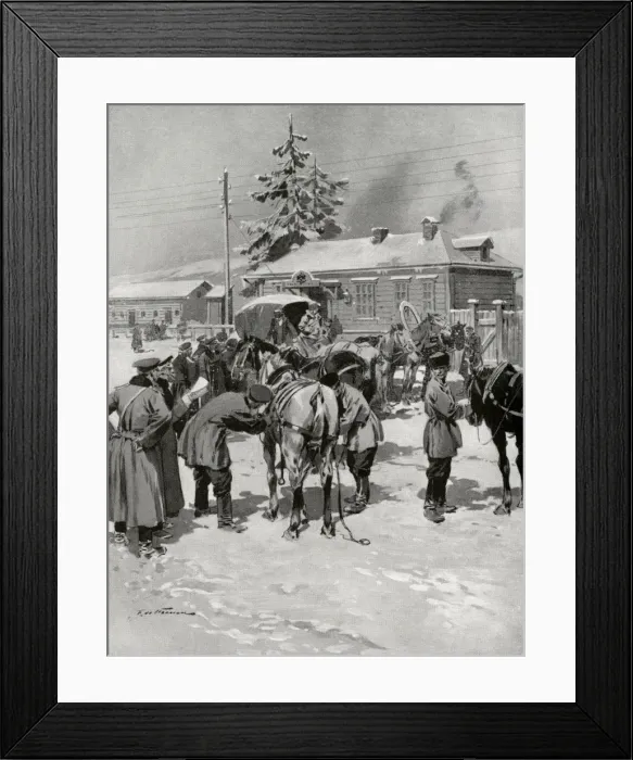 Framed Print : Stage for post-horses in the Urals Framed Print : Stage for post-horses in the Urals