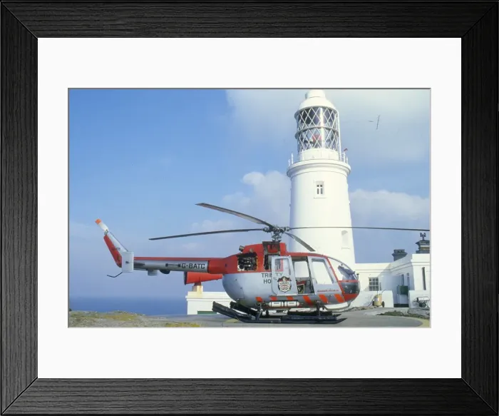 Framed Print : Round Island Lighthouse, Isles of Scilly, Service Helicopter Framed Print : Round Island Lighthouse, Isles of Scilly, Service Helicopter