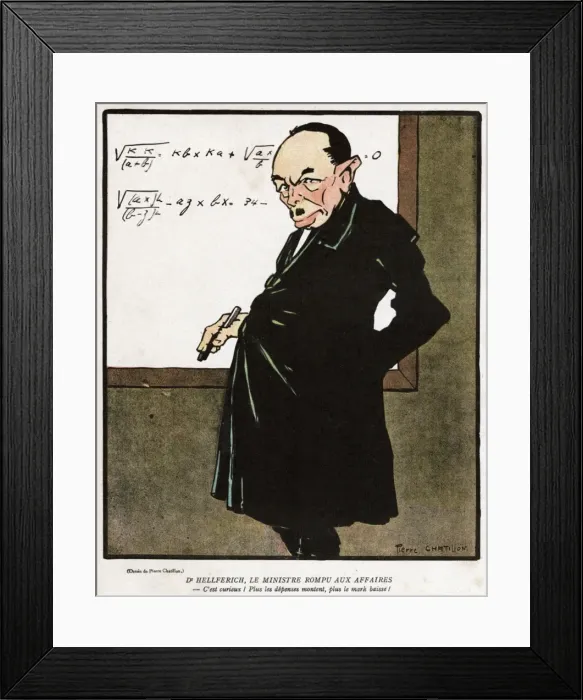 Framed Print : Cartoon, Dr Hellferich, WW1 Framed Print : Cartoon, Dr Hellferich, WW1