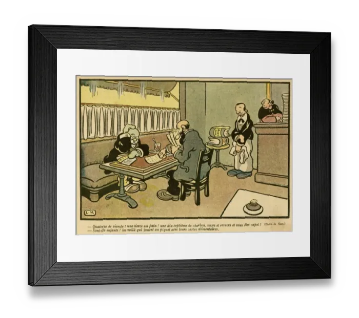 Framed Print : Cartoon, Playing cards, WW1 Framed Print : Cartoon, Playing cards, WW1