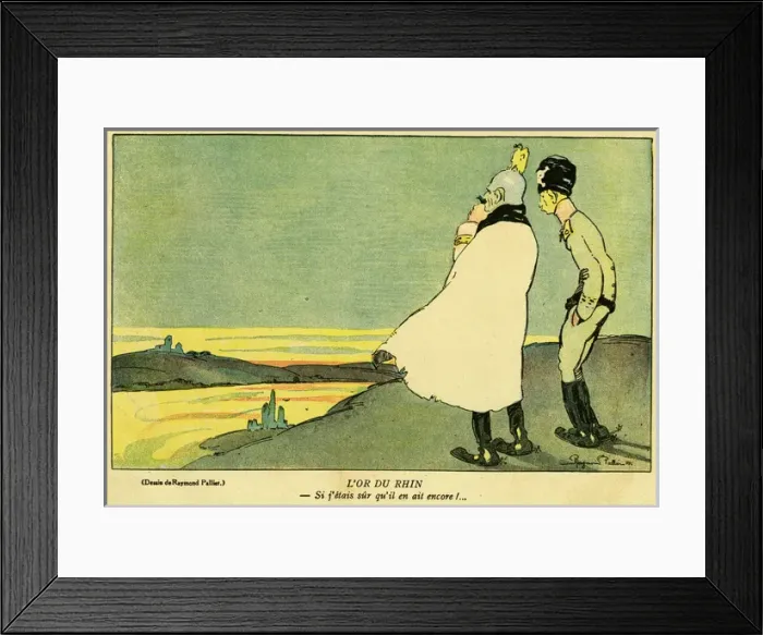 Framed Print : Cartoon, The gold of the Rhine, WW1 Framed Print : Cartoon, The gold of the Rhine, WW1