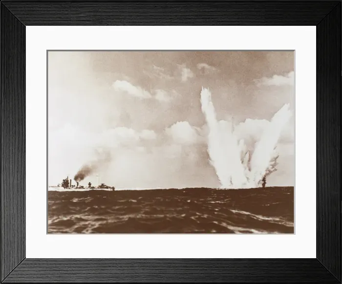 Framed Print : Second World War. Underwater mine explosion Framed Print : Second World War. Underwater mine explosion