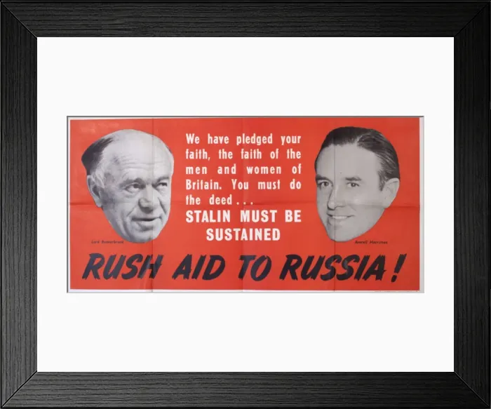 Framed Print : WW2 poster, Rush Aid To Russia Framed Print : WW2 poster, Rush Aid To Russia