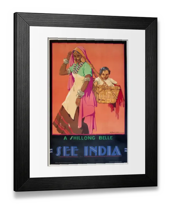 Framed Print : Poster advertising India, a Shillong Belle Framed Print : Poster advertising India, a Shillong Belle