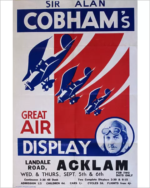 Poster, Sir Alan Cobhams Great Air Display, Acklam