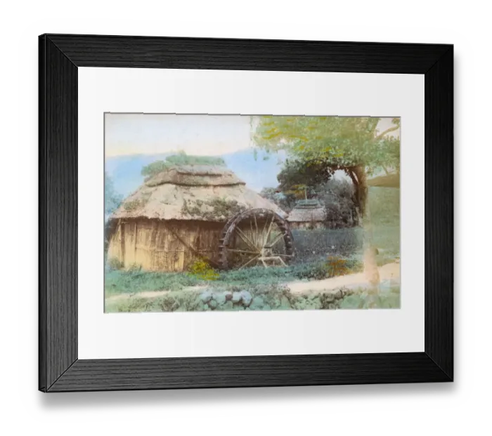 Framed Print : Japan - Small thatched Rural Mill Framed Print : Japan - Small thatched Rural Mill