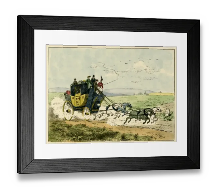 Framed Print : Mail-coach entering an inn Framed Print : Mail-coach entering an inn