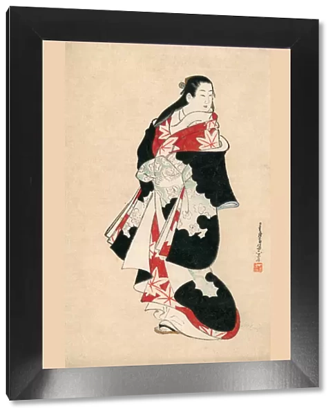 Japanese Art - Woman in flowing patterned robes