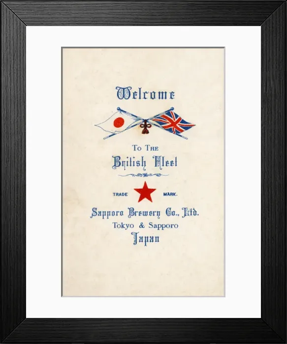 Framed Print : Welcome to the British Fleet from Sapporo Brewery Company Framed Print : Welcome to the British Fleet from Sapporo Brewery Company