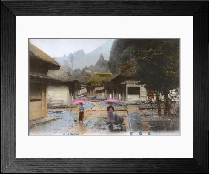 Framed Print : An old street in Hakone, Japan on a wet day Framed Print : An old street in Hakone, Japan on a wet day