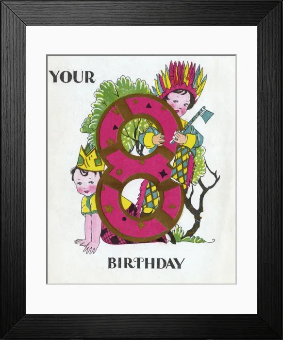 Framed Print : Birthday card for an 8th Birthday Framed Print : Birthday card for an 8th Birthday