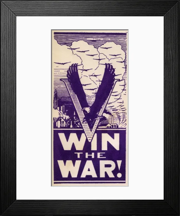 Framed Print : WW2 - Propaganda first day cover - Win the War Framed Print : WW2 - Propaganda first day cover - Win the War