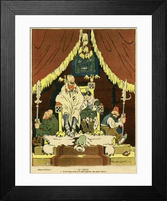 Framed Print : Cartoon, The Throne, WW1 Framed Print : Cartoon, The Throne, WW1