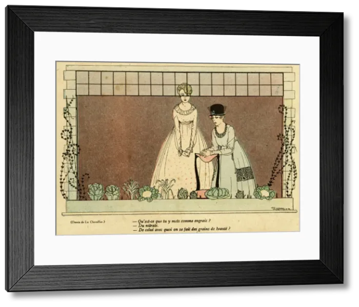 Framed Print : Cartoon, Growing vegetables, WW1 Framed Print : Cartoon, Growing vegetables, WW1