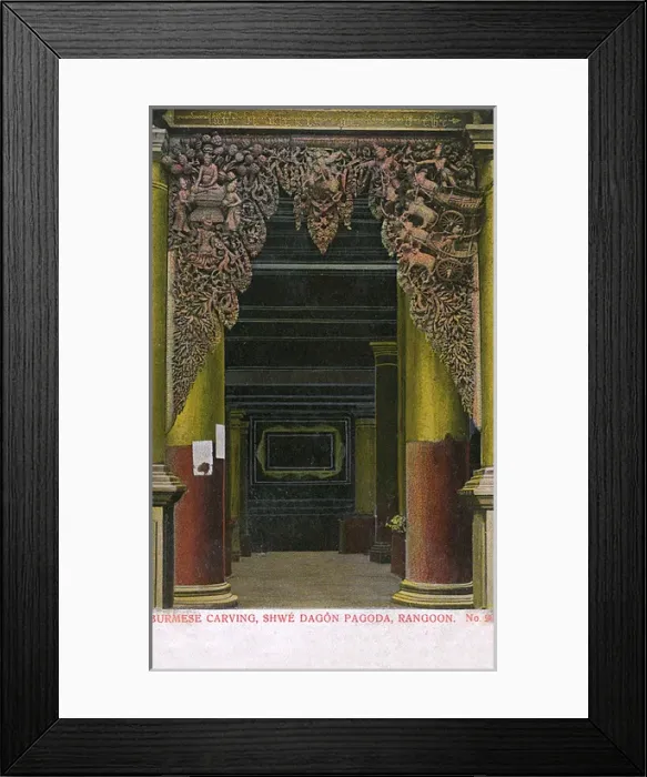 Framed Print : Myanmar - Yangon - Shwedagon Pagoda - Ornate carved doorway Framed Print : Myanmar - Yangon - Shwedagon Pagoda - Ornate carved doorway