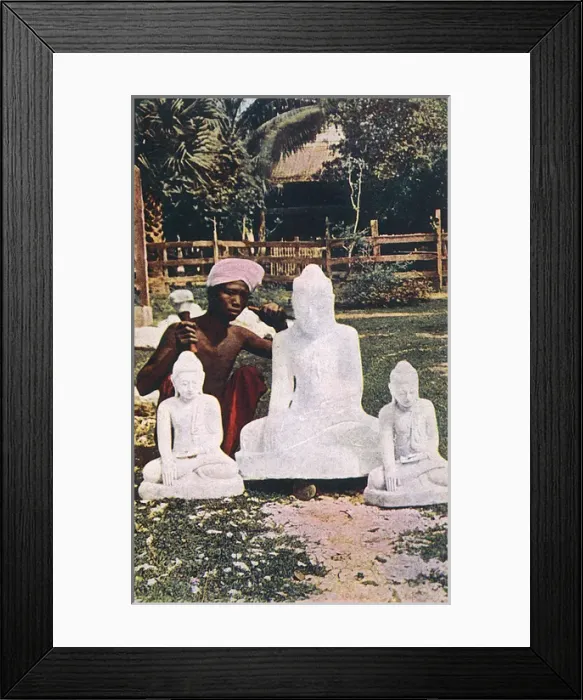 Framed Print : Myanmar - A Marble Buddha Factory Framed Print : Myanmar - A Marble Buddha Factory