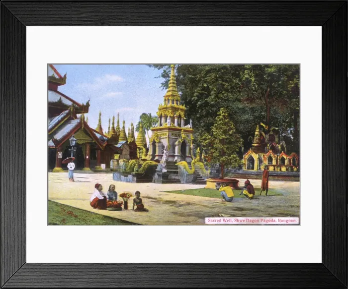 Framed Print : Myanmar - Yangon - Shwedagon Pagoda - Sacred Well Framed Print : Myanmar - Yangon - Shwedagon Pagoda - Sacred Well